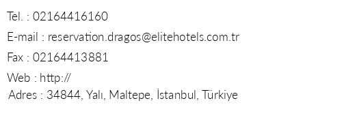 Elite Hotels Dragos telefon numaralar, faks, e-mail, posta adresi ve iletiim bilgileri